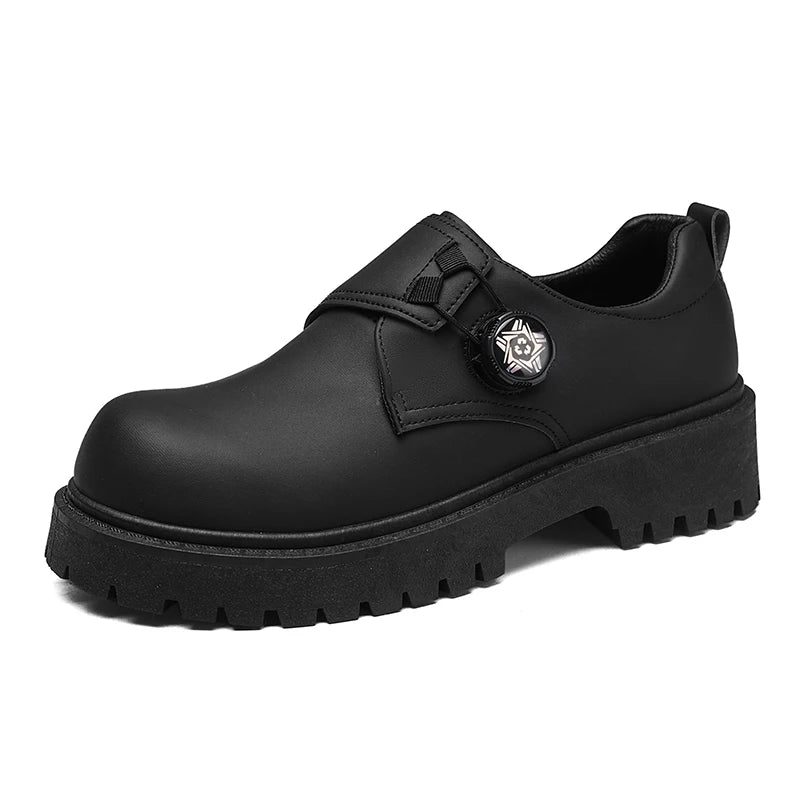 Men's Joker Leather Shoes Four Seasons Soft-sole Anti-slip casual Low-top Tooling Shoes Plus Size fashion Youth Party Tide Shoes