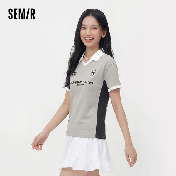 អាវស្ត្រី Semir ឆ្នាំ ២០២៦ រចនាបថអាមេរិកាំងបោះពុម្ពអក្សរដេរប៉ាក់រលុងកអាវម៉ូដធម្មតាទន់មានផាសុកភាពខ្យល់ចេញចូល