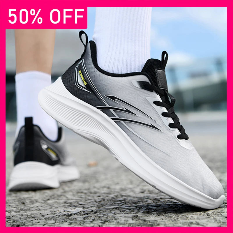 Men Sports Shoes Fashionable Mesh Breathable Lightweight Outdoor Soft Soled Fitness Shoes New Comfortable Versatile Tennis Shoes