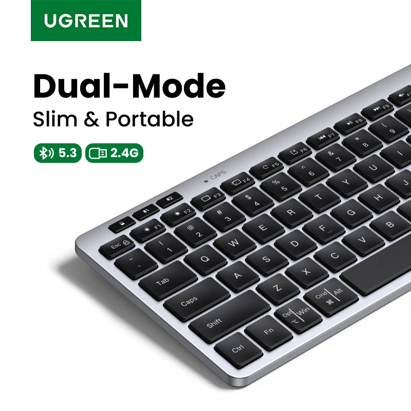 UGREEN Wireless Keyboard Bluetooth 5.3 & 2.4G Wireless Scissor Structure Russian/EN 78 Keycaps For MacBook iPad PC Tablet
