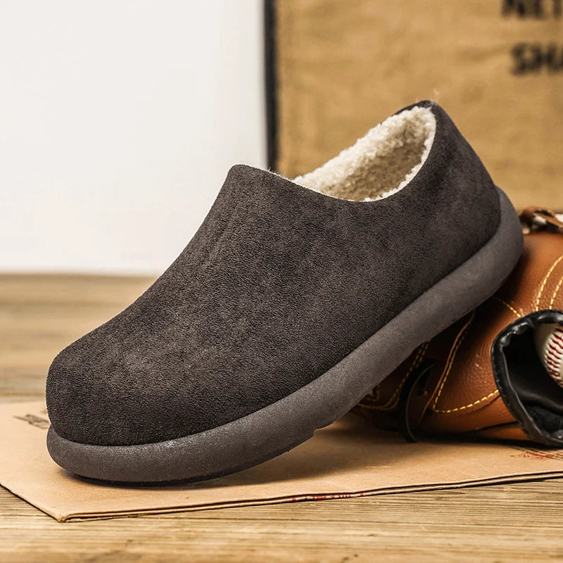 Men's high-quality snow casual cotton shoes winter warm plush soft soled fashion outdoor walking light comfort cotton slippers