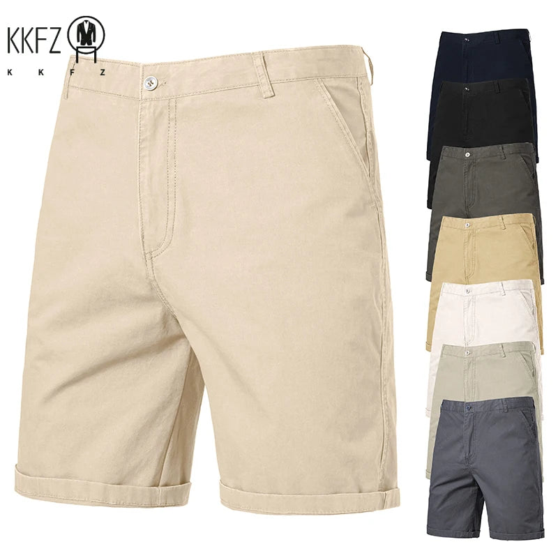 Breath Weave Male Knee Shorts Front Zip Closure Two Back Pockets Daily Office Semi Formal Casual Short Trousers
