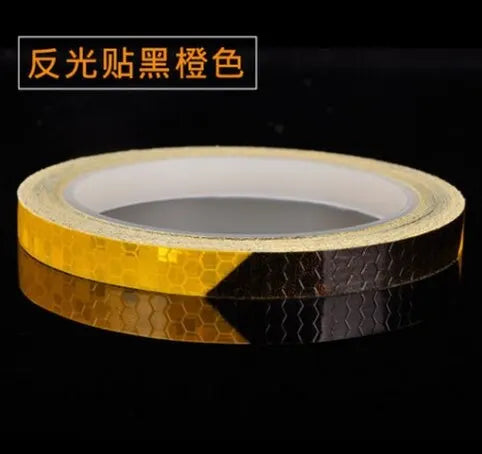SEAMETAL 1cm*8m Car Stickers Reflective Tape Fluorescent Car Styling Decals Safety Warning Strips for Car Motorcycle MTB Bike