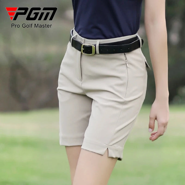 PGM Women's Golf Shorts Summer Waterproof Elastic Split Pants Legs Five Leg Pants Sportswear KUZ129