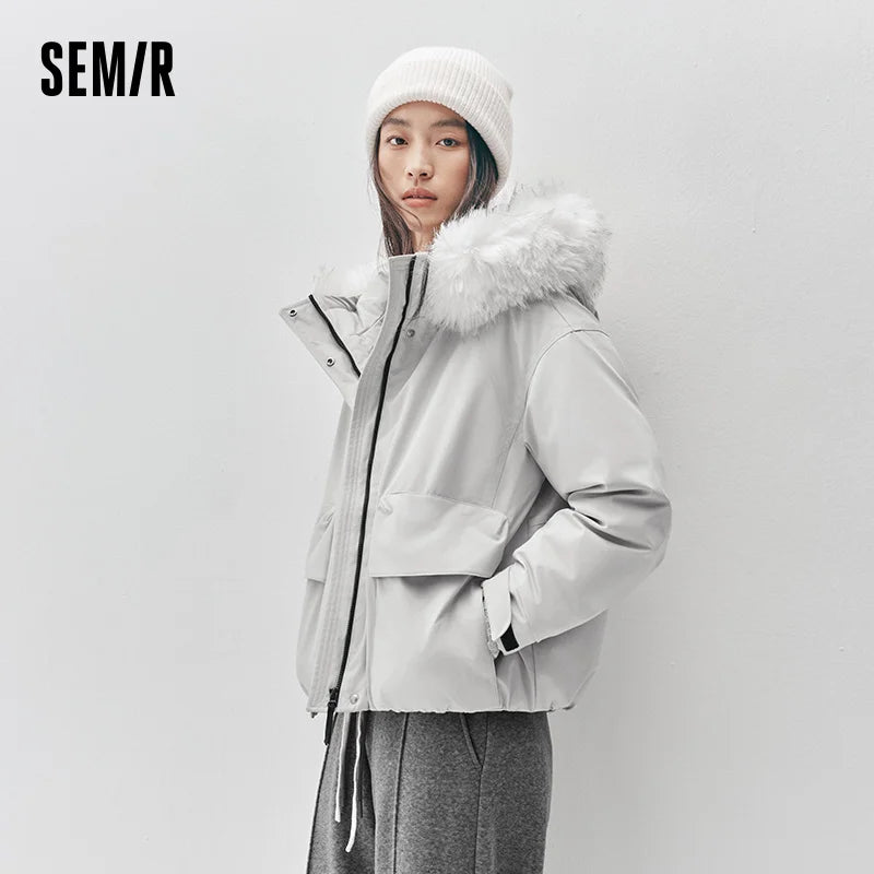 Semir Women Down Jacket 90 Percent Down Fill Windproof Waterproof Oil Resistant Stain Resistant Loose Fit 2026 New