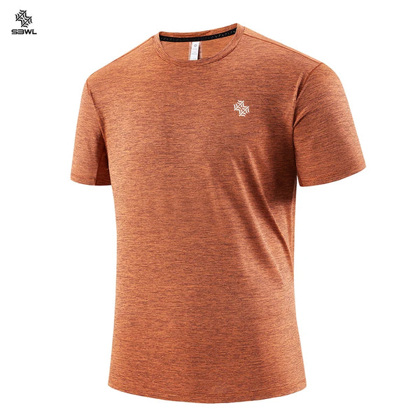 High Quality Men Breathable Fast Drying Running Sports Fitness Breathable Comfortable Short Sleeve T-Shirt Casual Light Gym Tops