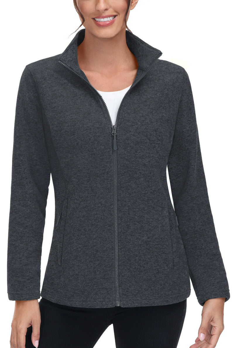 TACVASEN Spring/Autumn Lightweight Fleece Jackets Womens Sports Warm Sweatshirts Thermal Casual Turtleneck Sweater Coats Tops