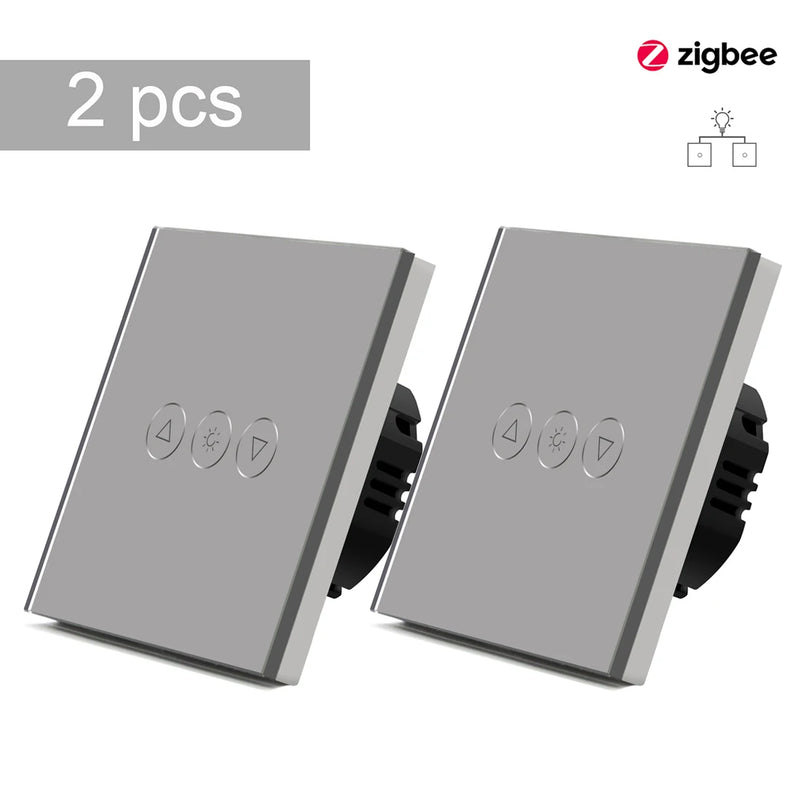 BSEED 2Packs Zigbee Dimmer Light Switches Smart Dimmable Switch Multi-Control Support Tuya Smart Life Alexa Voice Control