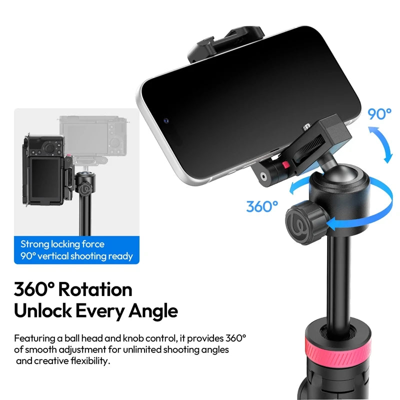 Ulanzi MT44B 1.5M 2-in-1 Selfie Stick Tripod ជើងទម្រសម្រាប់ទូរស័ព្ទ ជើងទម្រសម្រាប់ iPhone 17 16 Android កាមេរ៉ា DSLR Vlog Live