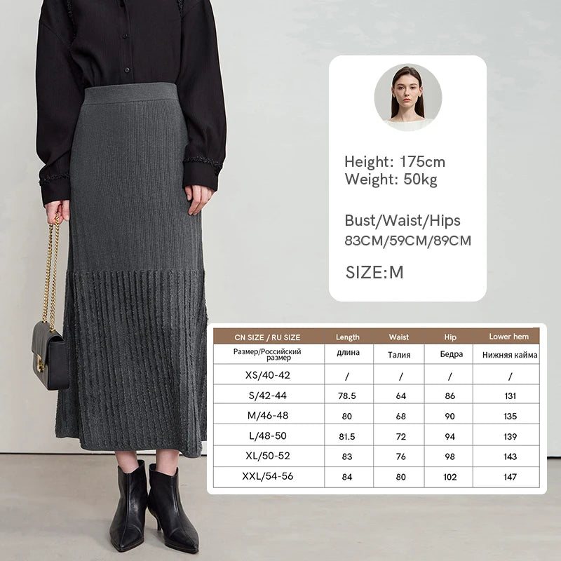 AMII Women's Skirt 2026 Autumn New Minimalist Solid Color Elegant Skirts for Women Loose Long Versatile Clothing Ladies12543030