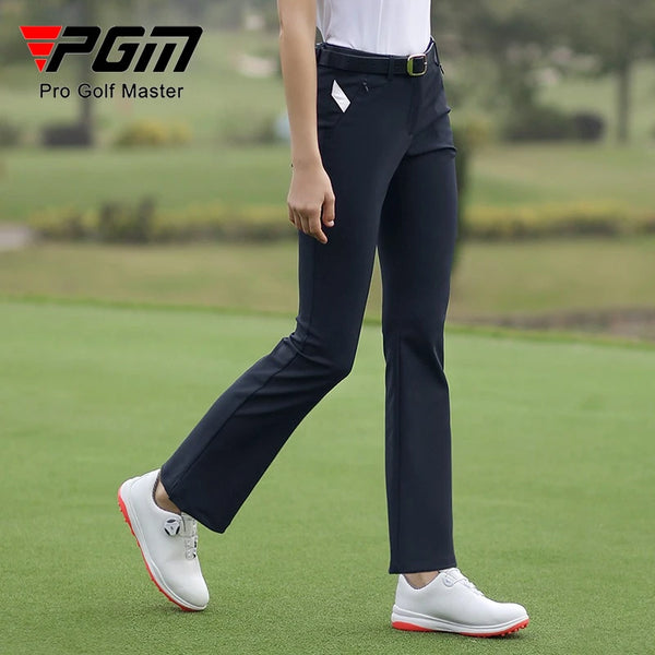 PGM Women's Golf Pants Spring Summer Slim Fit Waterproof and Elastic Bell-bottoms Cropped Pants KUZ128