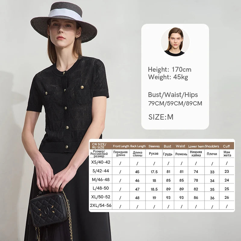 អាវយឺតរដូវក្តៅ AMII Minimalist សម្រាប់នារី ថ្មីឆ្នាំ ២០២៥ ដៃខ្លី កមូល អាវកាឌីហ្គែន ប៉ាក់សម្រាប់នារីទាន់សម័យសម្រាប់ការិយាល័យ 12522115