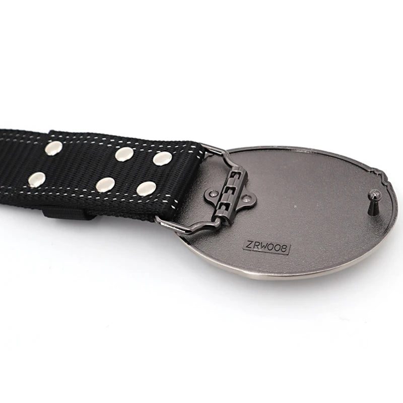 2026 Buckle Engraved with Eagle Nylon Belt Men's Outdoor Tactical Belts Pin Buckle Versatile Jeans Canvas Cinturon Men Waistband