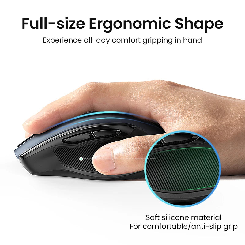 UGREEN Ergonomic Mouse 2.4G Wireless Bluetooth 5.0  4000DPI Silent Mouse  for PC MacBook Tablet Laptop Mouse