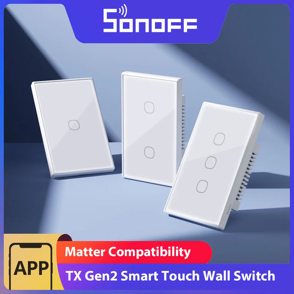 SONOFF TX Gen2 US Smart Touch Wall Switch T6 120 Matter Detach Relay Adjustable Night Switch Locator Apple Ecosystem Compatible