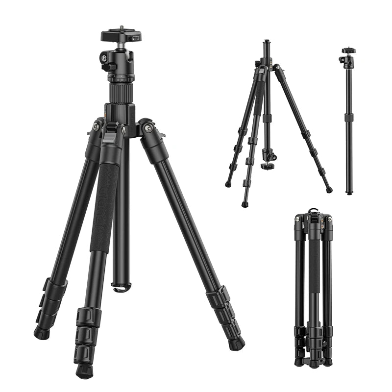ជើងកាមេរ៉ា Ulanzi TT53 ទំហំ 1.8 ម៉ែត្រ សម្រាប់ធ្វើដំណើរ Uka Tripod ទម្ងន់ស្រាល ជាមួយជើងកាមេរ៉ា UKA Ballhead DSLR អាចបត់បាន ទ្រទ្រង់បាន 3KG