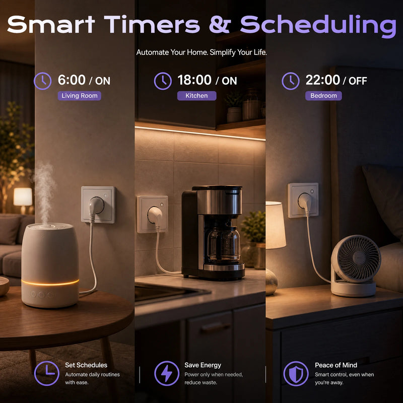 BSEED E Series Zigbee Socket Power Monitor Function Smart Electric Outlets Tuya Smart Life Google Home Control Plastic Frame