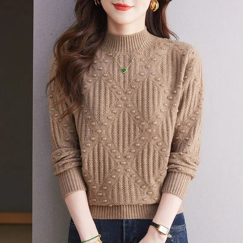 New Vintage Knitwear Tops Spring Autumn Warm Pullover Sweater Women Trends 2026 Winter Basic Wear Long Sleeve Jumper Female