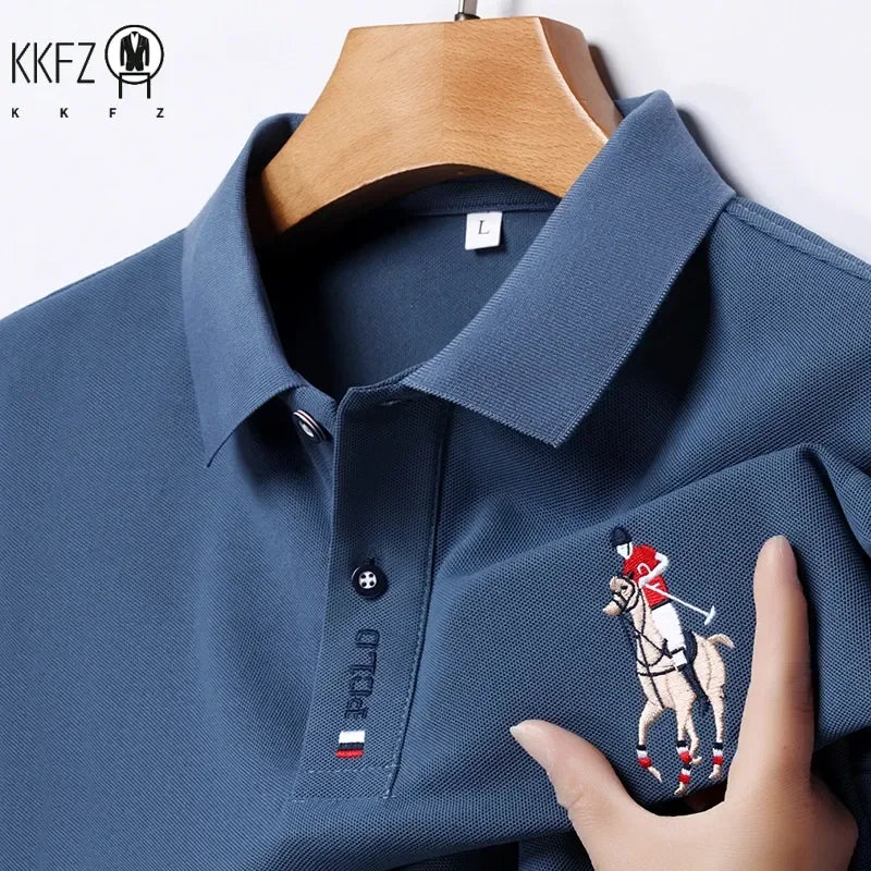Men's Embroidered Casual Fashion Short Sleeved POLO Shirt Summer Comfortable Top