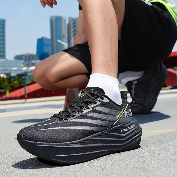 Men women casual sneakers four seasons breathable fitness soft-sole outdoor speed running shoes couple light racing sports shoes