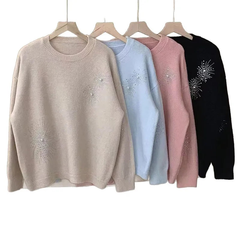 Roupas Feminina Cartoon Printed Knitwear Woman Clothes Spring Autumn Long Sleeve Women's Sweater Pullover Tops Female Jumper