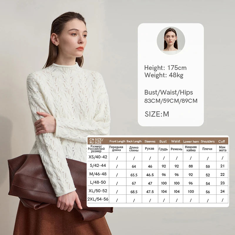 អាវយឺត Amii Minimalist សម្រាប់នារី រដូវរងា ឆ្នាំ២០២៦ ពណ៌ថ្មី ដៃវែង រលុង ងាយស្រួលប្រើ កអាវប៉ាក់ 12524014