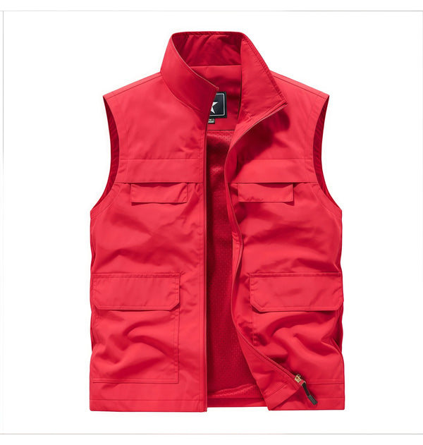 Multi Colors Outdoor Multi-Pocket Vest with Hidden Pockets for Storage 6XL Large Size Workwear Casual Vest Custom Logo