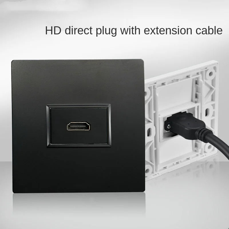 Embedded Multimedia Panel 4K HD Cable HDMI Video Digital TV Socket Plug directly into HDMI Socket,TV Network Cable Exit ,86mm