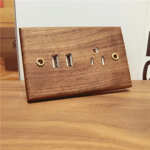 Pure solid wood antique American wall socket switch panel, Brazil Taiwan Thai Japan b&B vintage 15A wall light switch 118mm*75mm