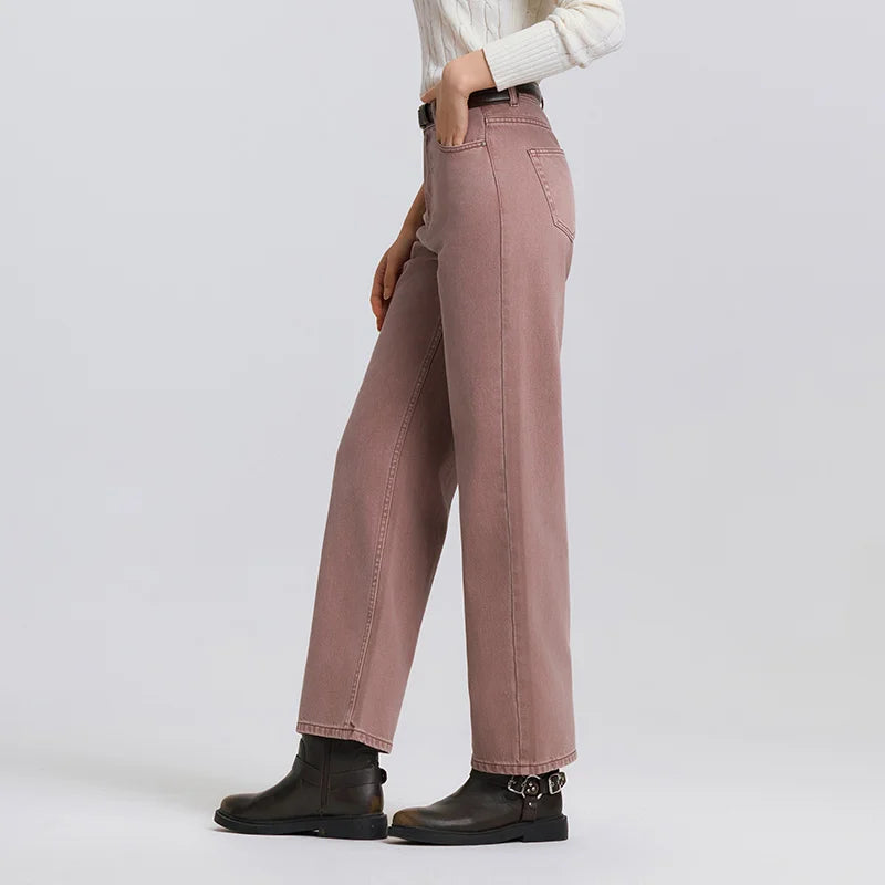 Semir Jeans For Women 2026 Spring Blend Distressed Long Demin Pants Comfort Basic Vintage Versatile Wide Leg Trousers