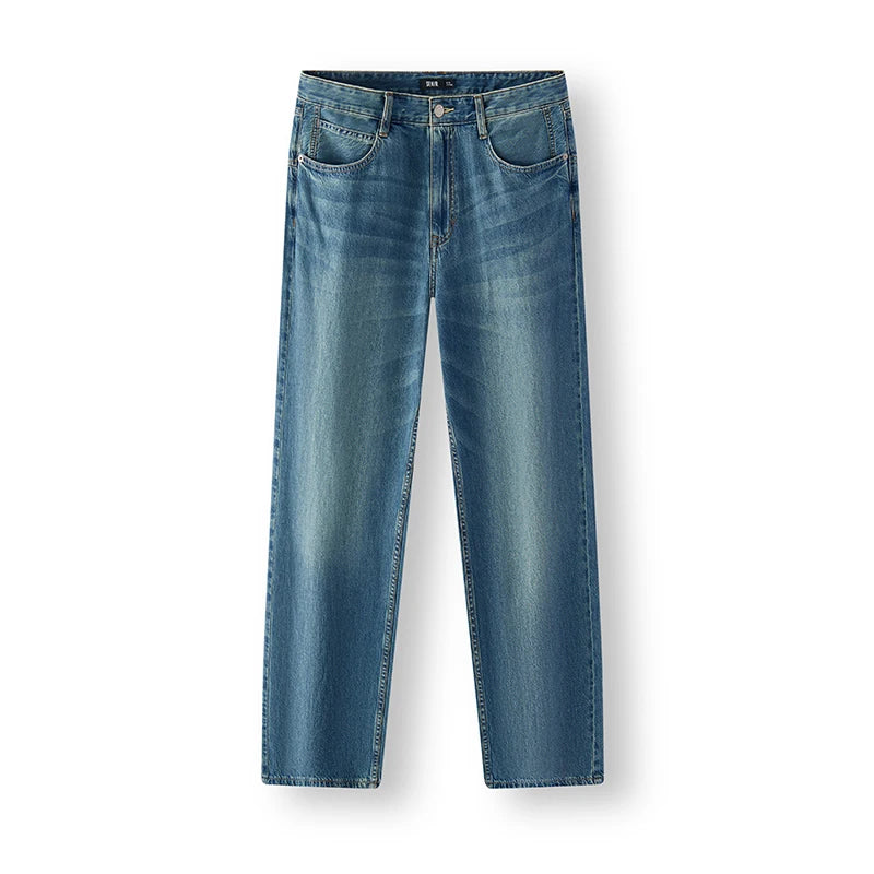 Semir Men Jeans Washed 2026 Retro Loose Fit Straight Cotton Urban Casual Everyday Style Soft Comfortable Daily Wear Trendy