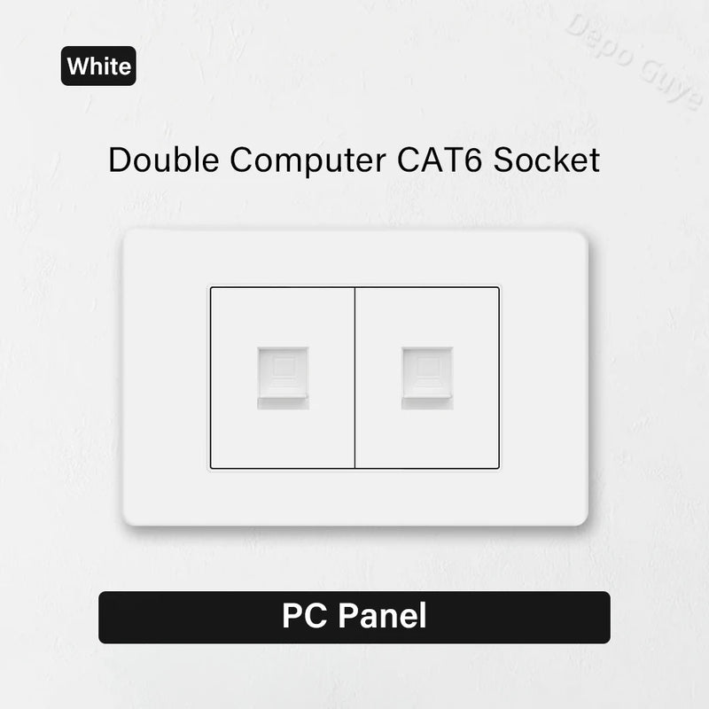 EU Korea Standard 4*2 Wall Light Switch Socket,USB Type-c 20W Fast Charger plug,1/2/3/4/Gang 2 Way Switch PC Panel Power ON OFF