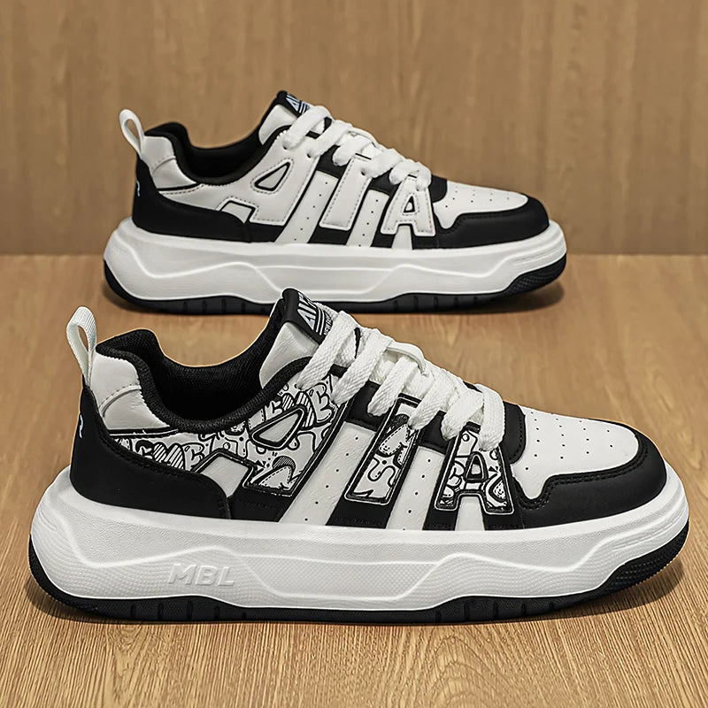 Men's high-quality casual shoes Four season new breathable light Thick sole comfort walking shoes fashion flat sports board shoe