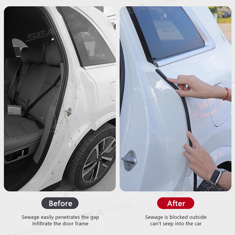 SEAMETAL Car Door Rubber Seal Strip Universal Car Door Weatherstrip For C Pillar Protection Sealant Strip for Car Accessories