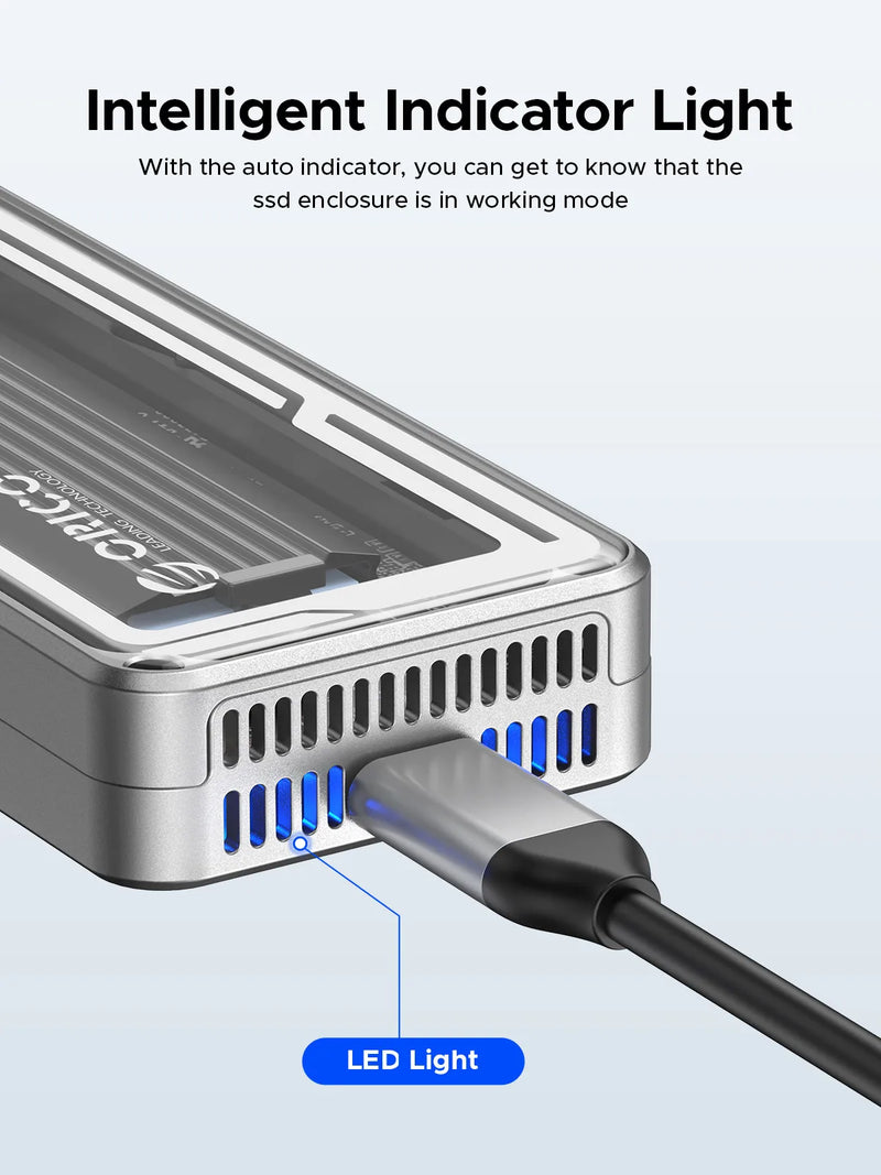 ORICO USB4 40Gbps M.2 SSD Enclosure Aluminum with Cooling Fan 8TB PCIe4.0 NVME Enclosure Compatible Thunderbolt 3/4 for Macbook