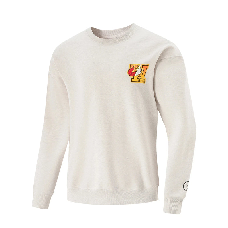 Li-Ning Men's Wade Sweatshirt Long Sleeve WARM AT Winter Fleece 74%Cotton 26%Polyester Loose Fit LiNing Sports Pullover AWDV889