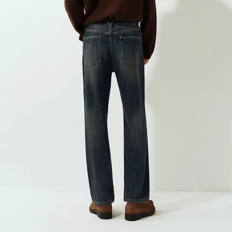 Semir Men Jeans Loose Fit Straight Leg Commuter Style Everyday Style Soft Touch 2026 Winter Full Length Comfort Fit