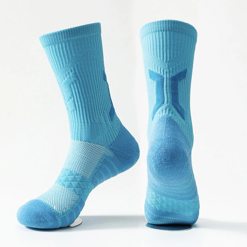 WRELS 1/2/3 Pairs Basketball Socks Cushioned Arch Support Athletic Socks Men Women Moisture Wicking Compression Running Socks