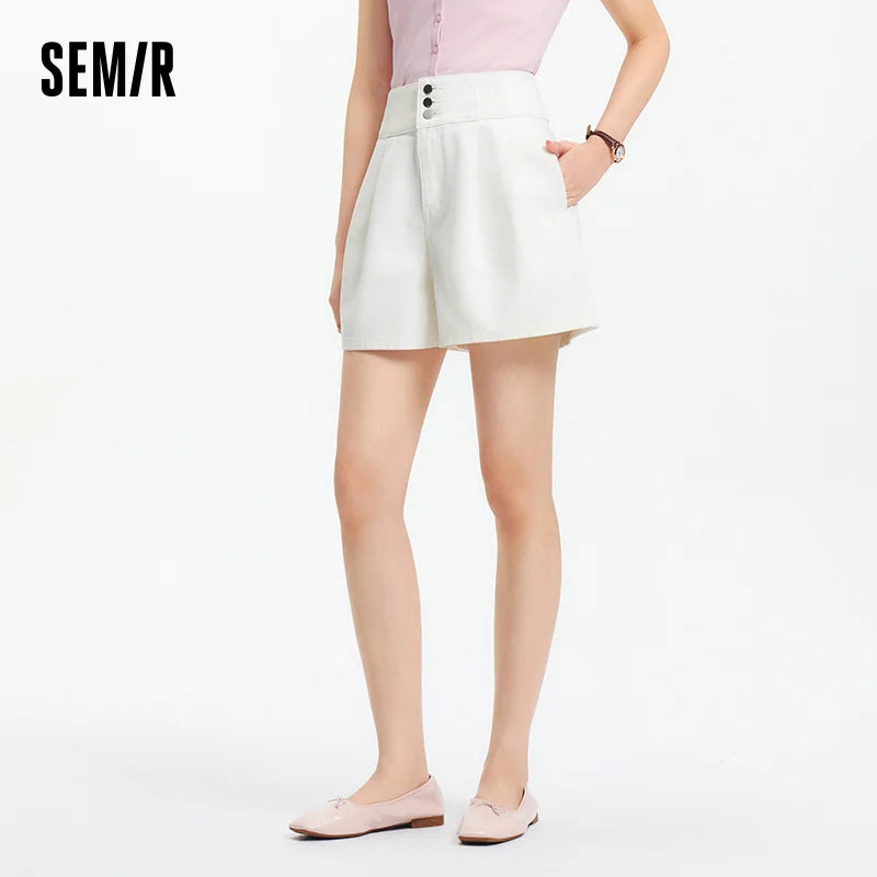 Semir High Waist Denim Shorts Women Loose Fit 2025 Summer New Cooling A Line Versatile Bottoms for Sweet Cool Look