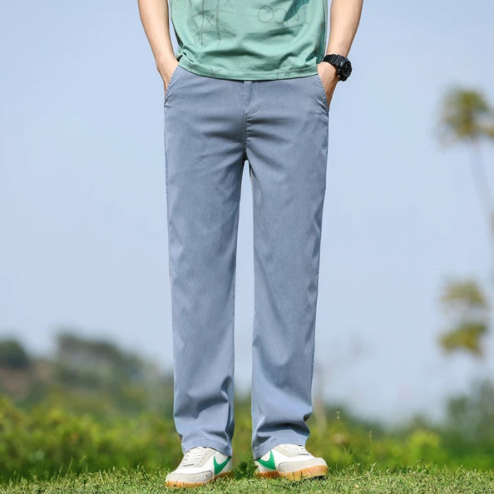 Summer Thin Lyocell Youth Wide-Leg Pants, Baggy Straight Trousers, Trendy and Comfortable Casual Pants