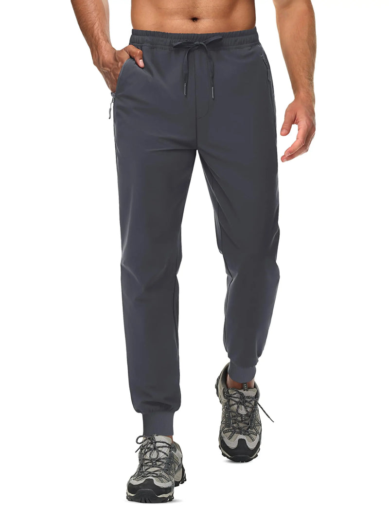 TACVASEN Summer Quick Dry Hiking Pants Mens Casual Zipper Pockets Sports Training Pants Outdoor Jogger Running Gym Work Trousers