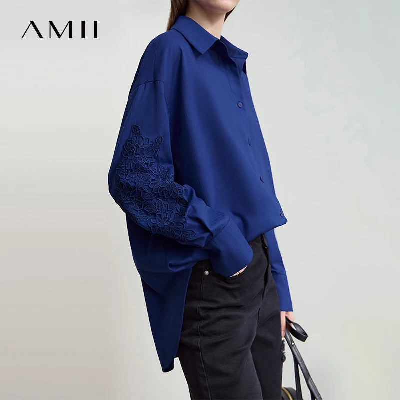 អាវក្រៅការិយាល័យ AMII ឆ្នាំ ២០២៥ អាវក្រៅរលុង កអាវបត់ចុះ ដៃអាវទម្លាក់ សម្លៀកបំពាក់នារី 12553077