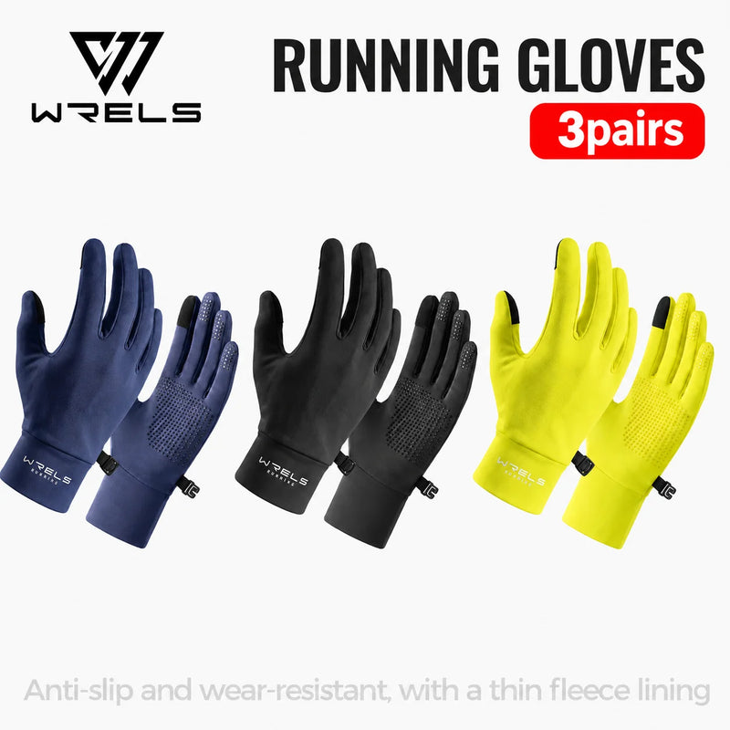 WRELS Driving Gloves Thermal Anti‑Slip Glove Liners Touch Screen Running Hiking Cycling Winter Men Women Outdoor Sports Glove