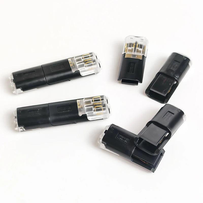 50 Pair Connector 2P Solder-Free Strip-Free Insulation Piercing Terminal Block, Quick Disconnect Plug for LED Cable