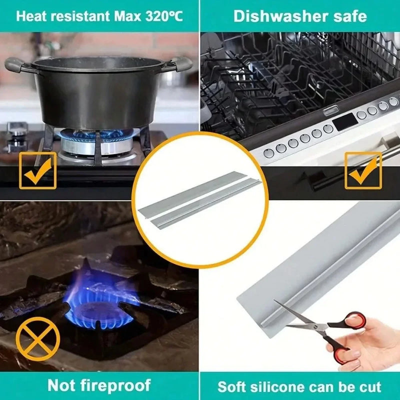 Kitchen Stove Gap Sealant Strip, Oil-Proof Silicone Gap Filler for Sealing Stove Gaps