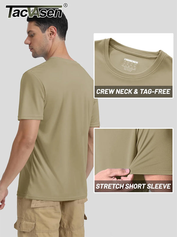 TACVASEN UPF 50+ Summer Performance T-shirts Mens Sun Protection Tee Shirts Gym Sports Athletic Running Swim Casual T-shirt Tops