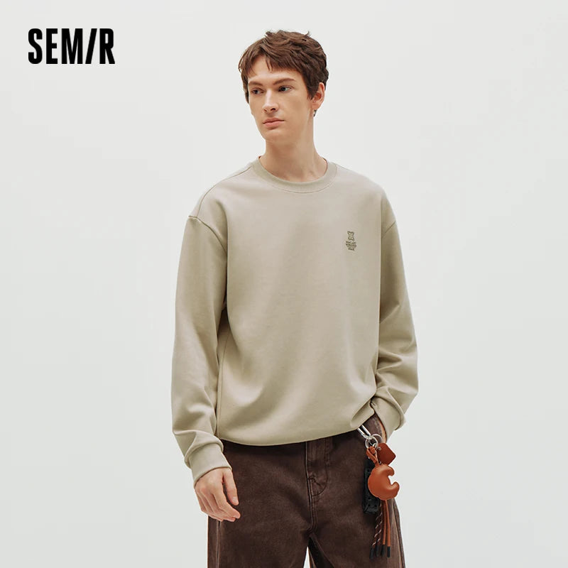 Semir Soft Hoodie Men 2026 Spring Crew Neck Couple Style Casual Fashion Comfortable Versatile Daily Wear Pullover Top