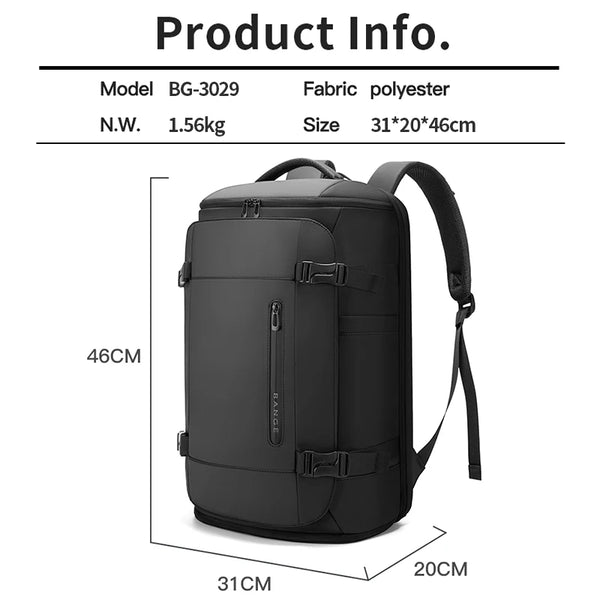 BANGE Carry On Backpack Cabin Bag Travel Backpack for Men Shoes Handle Luggage Leisure Laptop Backpack mochila para viaje cabina