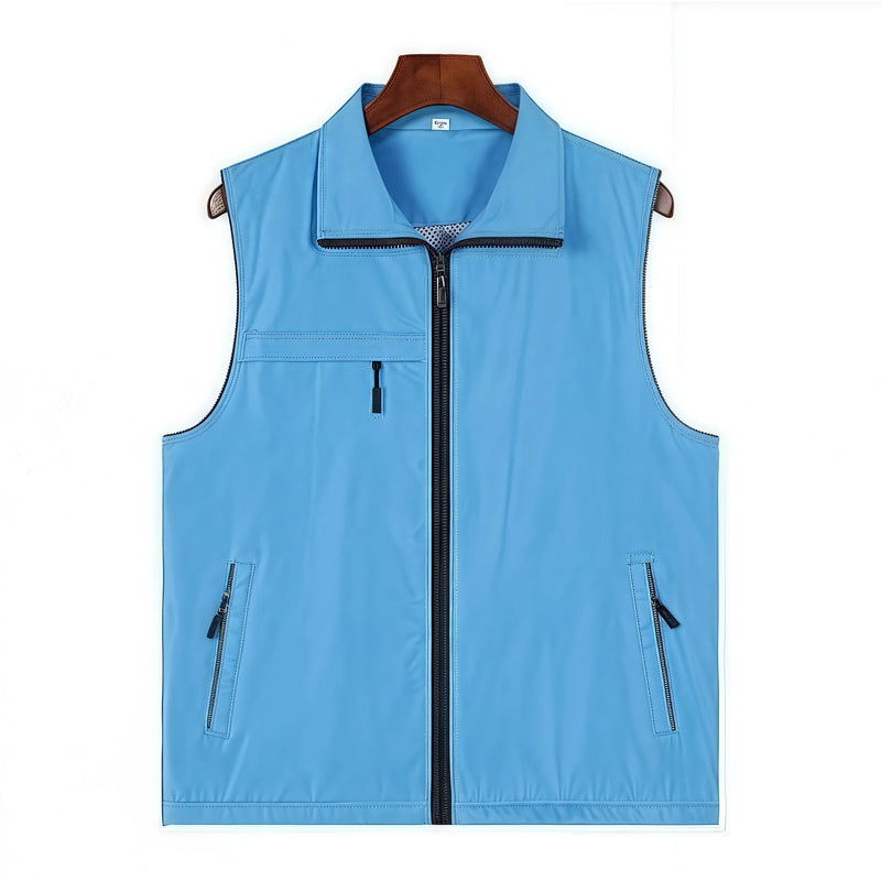 Three-pocket Vest Seven Solid-color Composite Mesh Outdoor Training Institution Team Workwear Clothes Custom Logo Printing