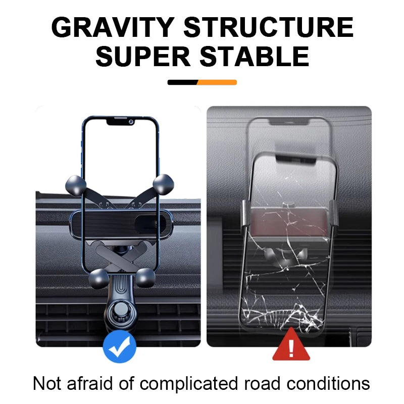 SEAMETAL Universal Car Phone Holder 4-Joint Air Vent Clip Phone Mount Stable Hook Cellphone Stand for 4.7-7 inch Mobile Phone